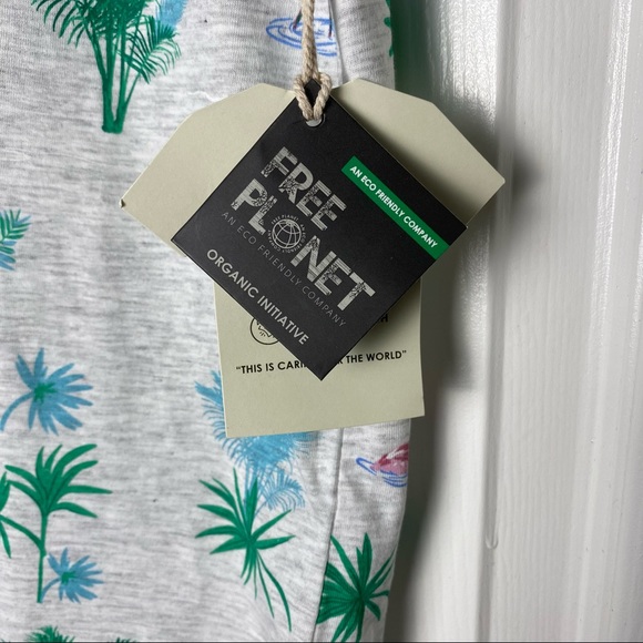 Free Planet Eco Friendly Organic Cotton Tropical Palm Flamingo Parrot T-shirt - Picture 6 of 8